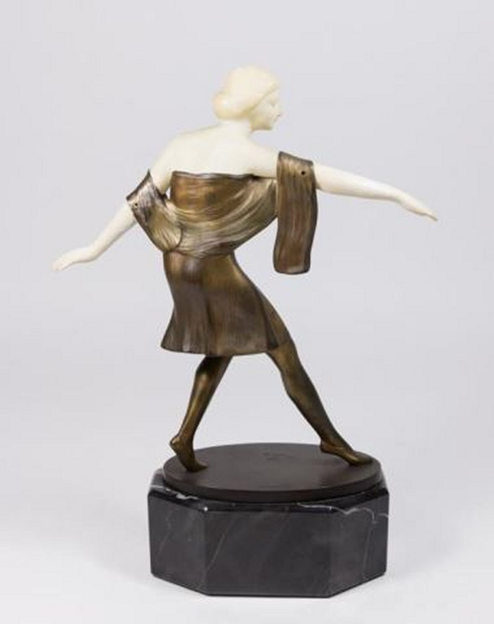 :Austrian Bronze & Alabaster Girl - Image 6 of 6