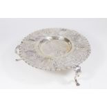 Continental Silver Seder Plate on Legs