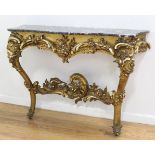 :Louis XV Style Giltwood Marble Top Console