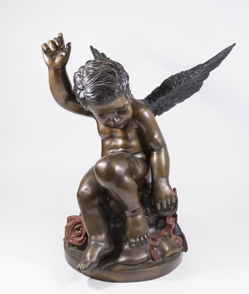 Contemporary Bronze Cupid Sculpture