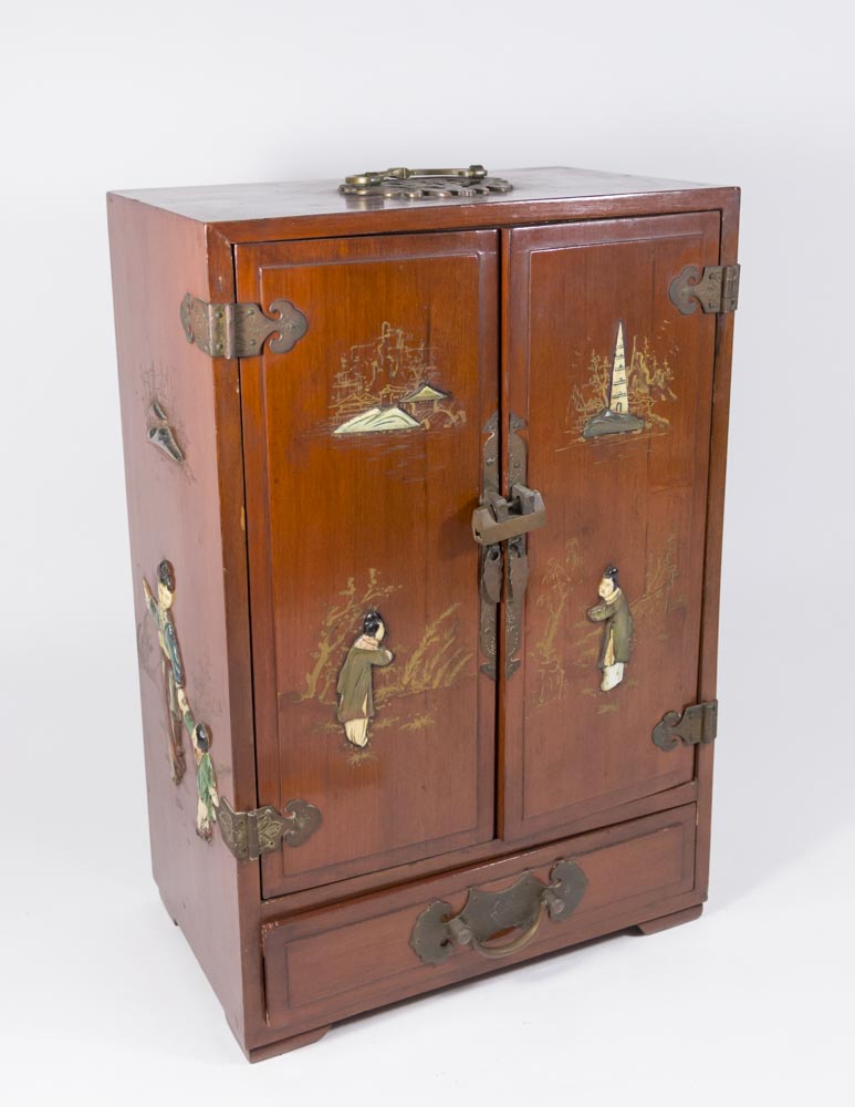 Chinese Painted Jewelry Cabinet