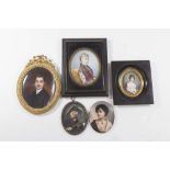 Collection of 5 Handpainted Portrait Miniatures