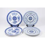 2 Pairs Asian Blue & White Plates