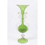 Venetian Gilt Green & Clear Glass Seahorse Vase