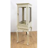Large Painted Wood Bird Cage on Stand