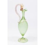 Venetian Gilt Green Glass Serpent Ewer