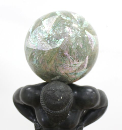 Bronze Atlas Figure Holding Ball - Image 4 of 7