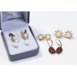 :4-14K Gold Pairs of Earrings