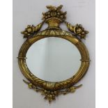 :Carved Oval Giltwood Mirror