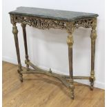 Green Marble Top French Style Console Table