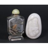 :Chinese White Stone Carving & Snuff Bottle