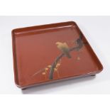 Japanese Square Lacquer Footed Tray