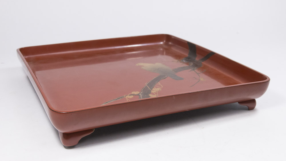 Japanese Square Lacquer Footed Tray - Image 3 of 3