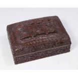 Chinese Cinnabar Covered Box, Village Scene