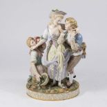 Meissen Grouping, Young Couple w/ Kneeling Female