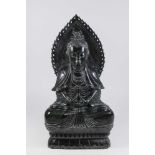 Carved Black Stone Buddha