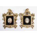 Pair Italian Rococo Portrait Miniatures