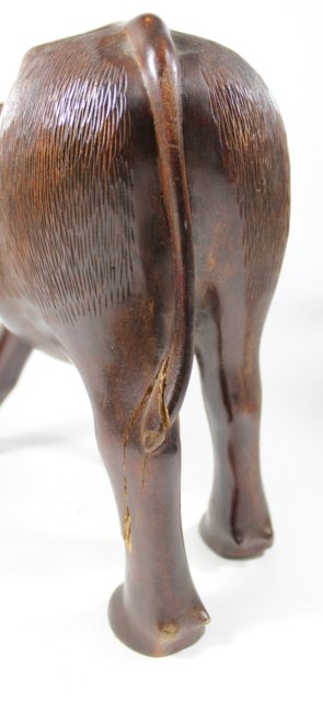 Pair Carved Wood Water Buffalo - Image 6 of 6