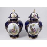 Pair Dresden Covered Ginger Jars