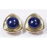 18K Yellow Gold & Lapis Lazuli Earrings