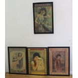 4 Framed Chinese Advertising Prints