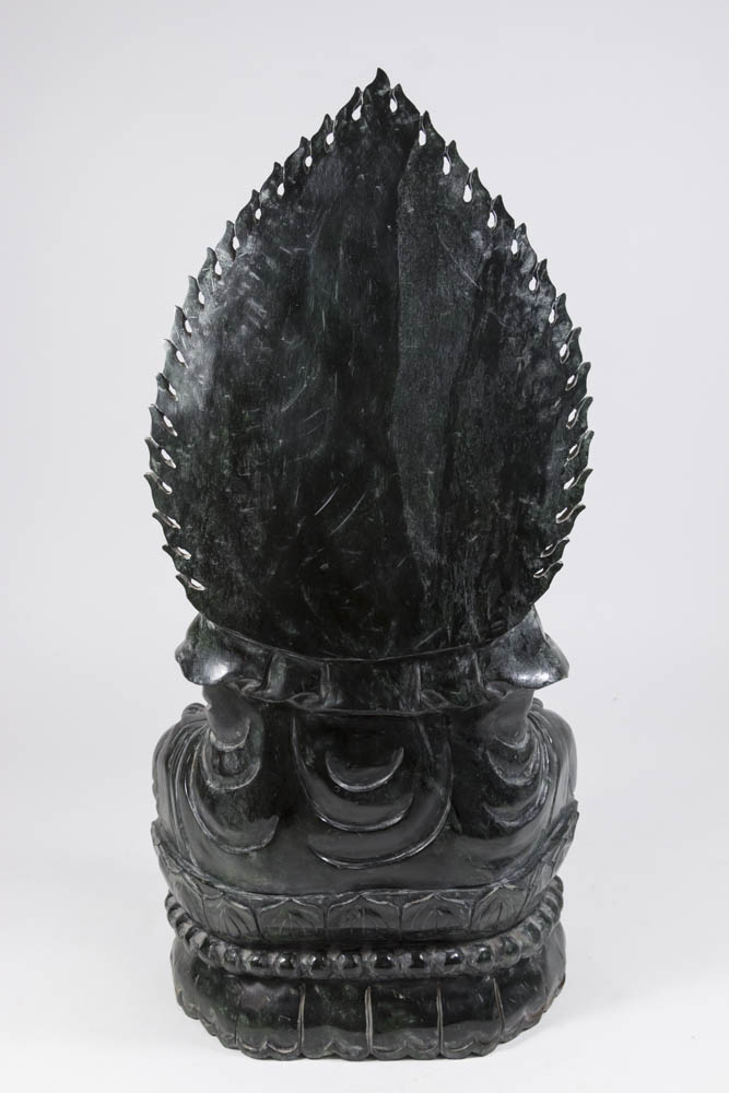 Carved Black Stone Buddha - Image 5 of 5