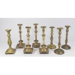 Group Lot 8 English Brass Candlesticks