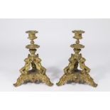 Pair Regence Style Ormolu Candlesticks