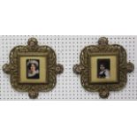 Pair Hand Painted Porcelain Plaques