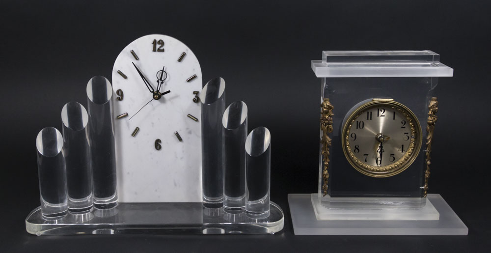 2 Modern Lucite Clocks