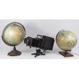 Vintage Eye Projector & 2 Vintage Globes