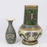Chinese Cloisonné Vase & Cloisonné on Ceramic Vase