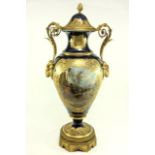 19th Century Sèvres Cobalt Covered Urn Vase