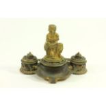 Bronze Figural Inkwell, Rebecca at the Well