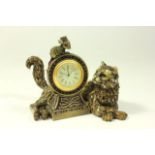 Jay Strongwater Reclining Cat & Mouse Clock