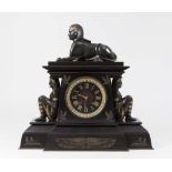 Bronze & Marble Egyptian Revival Mantel Clock