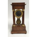 :19th C. Inlaid Bronze Mounted Portico Clock