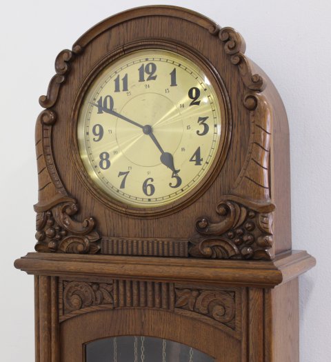 German Oak Deco Grandfather's Clock - Image 5 of 12