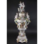 Palace-Size Dresden Porcelain Covered Urn