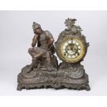 White Metal Figural Ansonia Clock