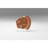 Roman Figural Oil Lamp Discus Fragment