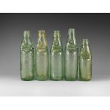 Antique Victorian Essex Aqua Codd Bottle Group