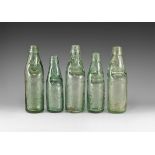 Antique Victorian East Anglia Aqua Codd Bottle Group