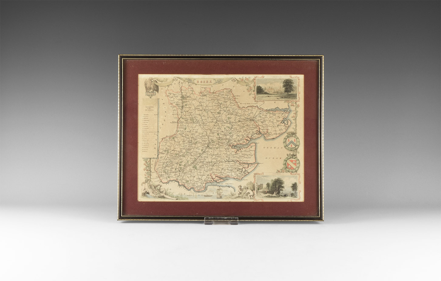 Antique Framed Essex County Map