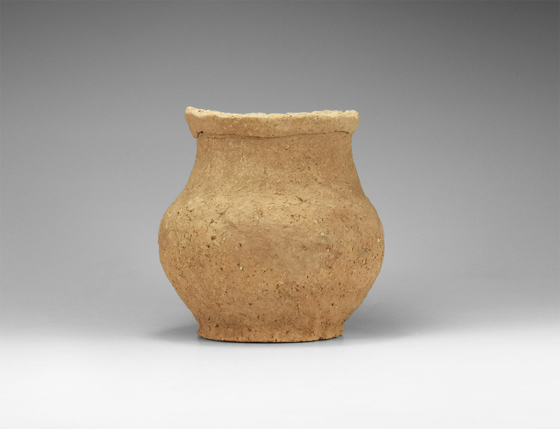 Chinese Neolithic Vessel with Turned Rim