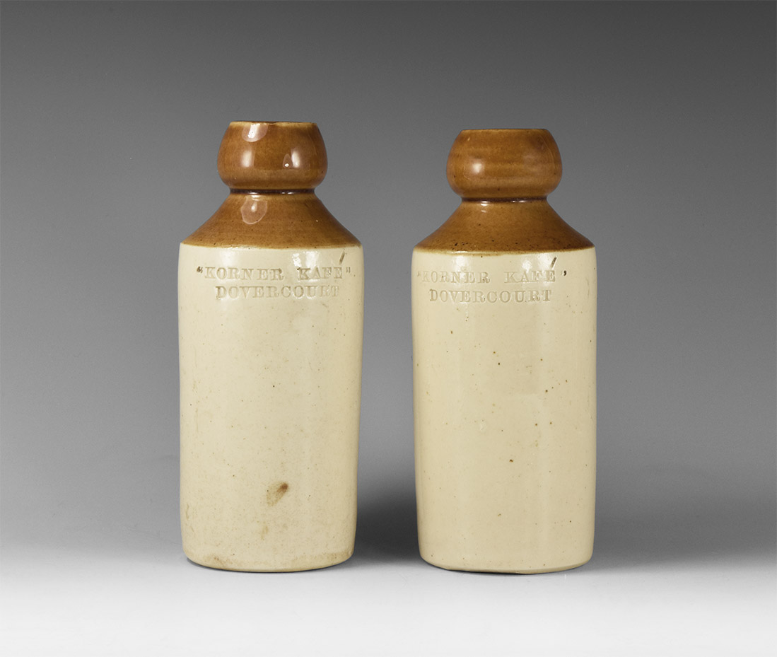 Antique Victorian Stoneware Bottle Group