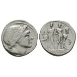 Republican Coins - L Memmius - Dioscuri Denarius