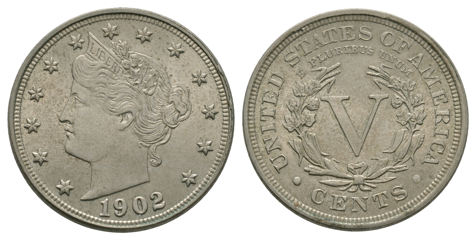 World Coins - USA - 1902 - Liberty Nickel (5 Cents)