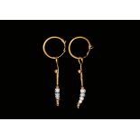 Roman Gold Earrings with Hollow Hoops