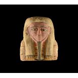 Egyptian Polychrome Sarcophagus Mask